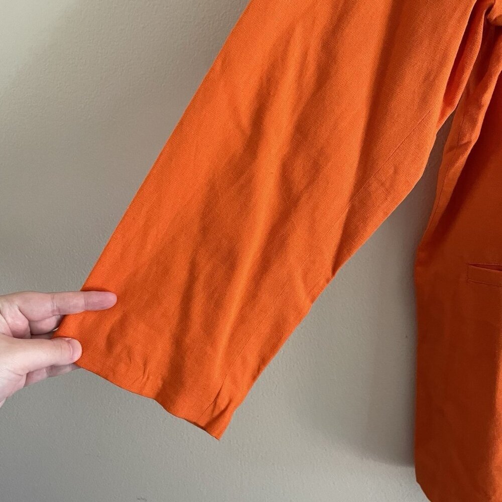 Cleobella Women S Tigerlily Orange Linen Cotton Oversized Prescott Jacket NWT - Picture 4 of 13